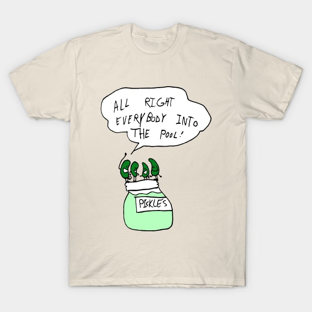 Cucumbers taking a dip T-Shirt by Little Tiny Spark